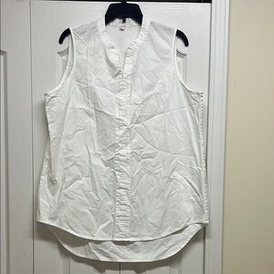 Eileen Fisher White Sleeveless Top Size Large